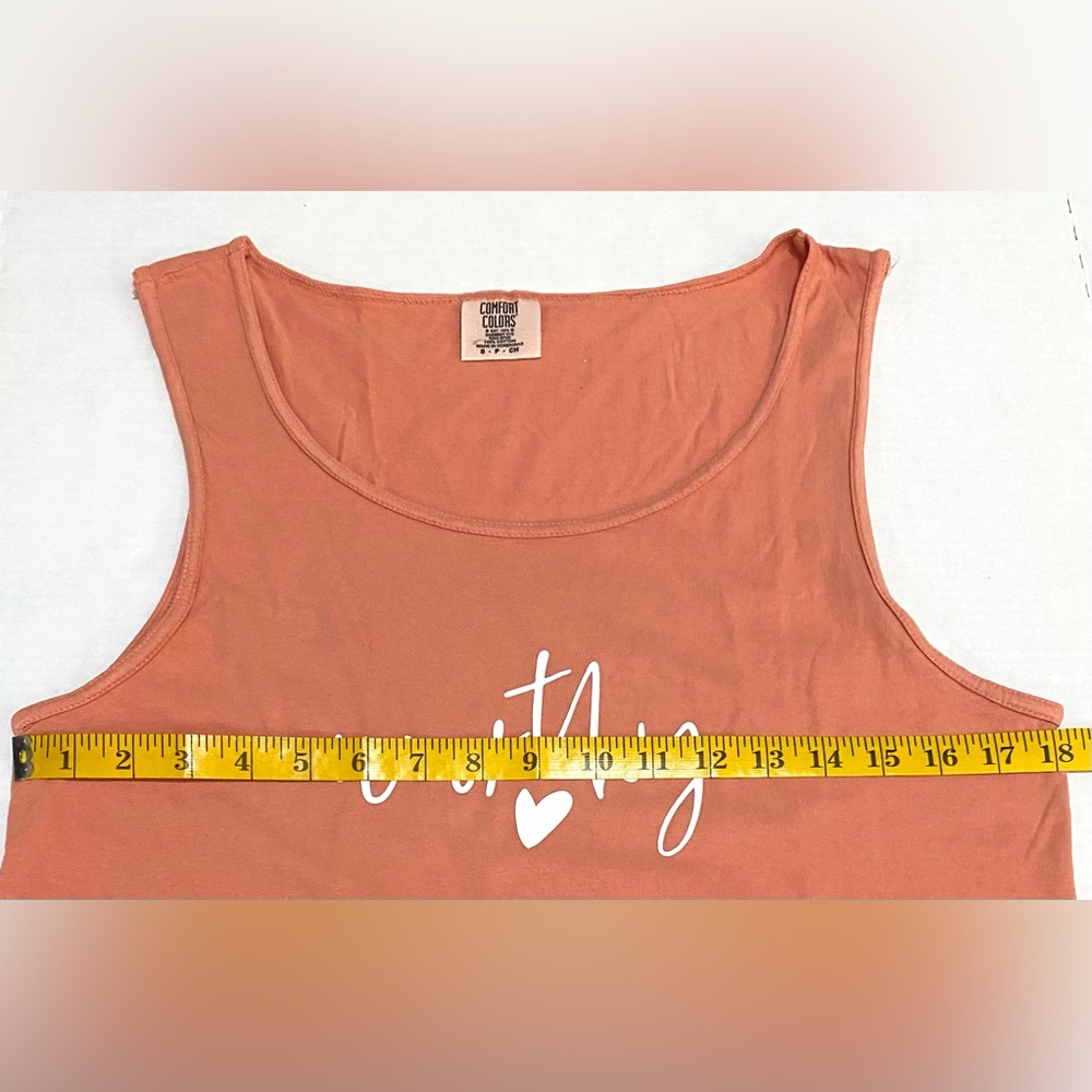 Comfort Colors Womens S Orange Worthy Cotton Tank Top Boho Summer Activewear - Picture 6 of 10